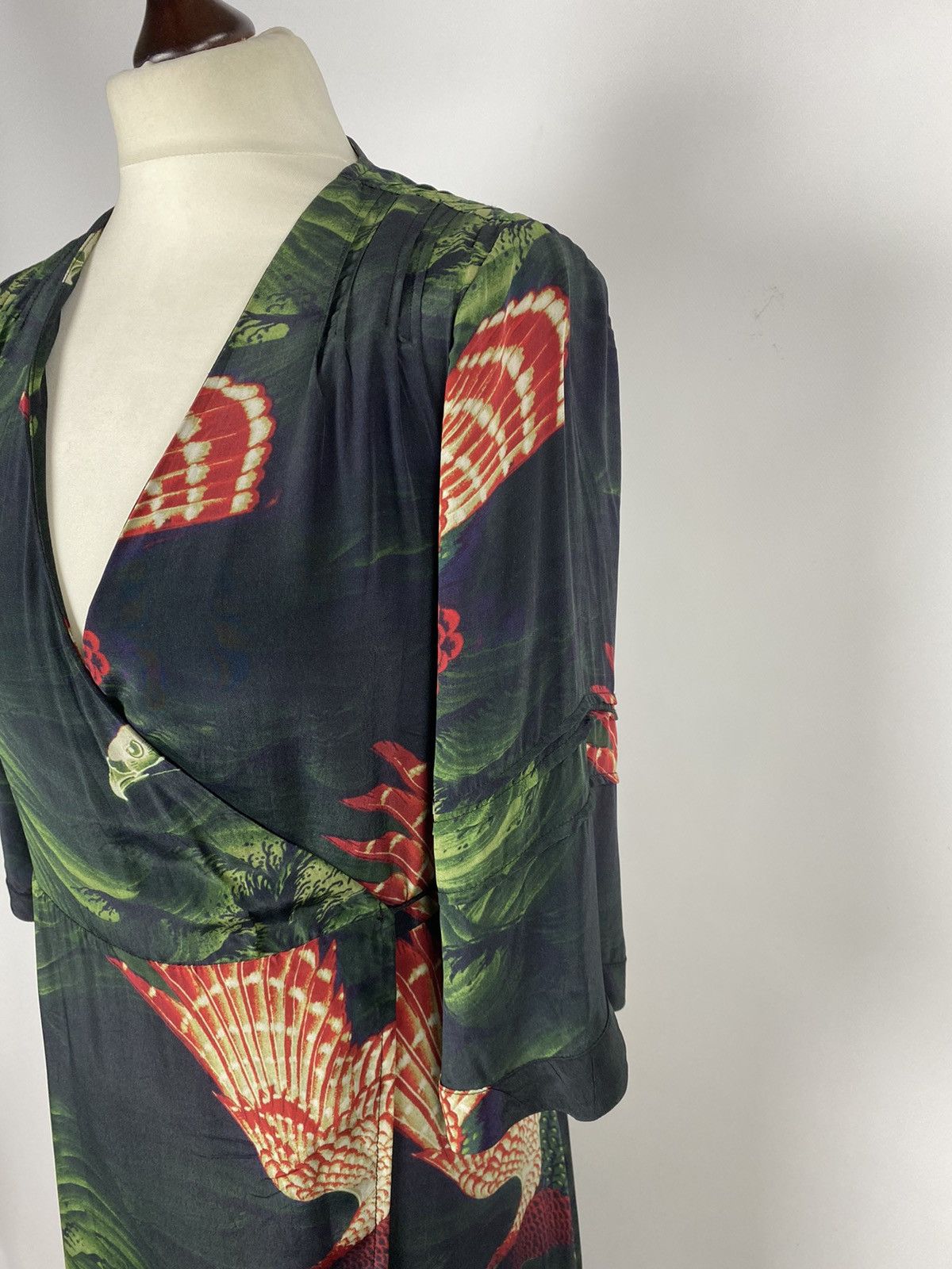 Allsaints × Designer Allsaints Delana Swoop Dress Maxi Floral Pattern Pleated Size XS / US 0-2 / IT 36-38 - 4 Thumbnail