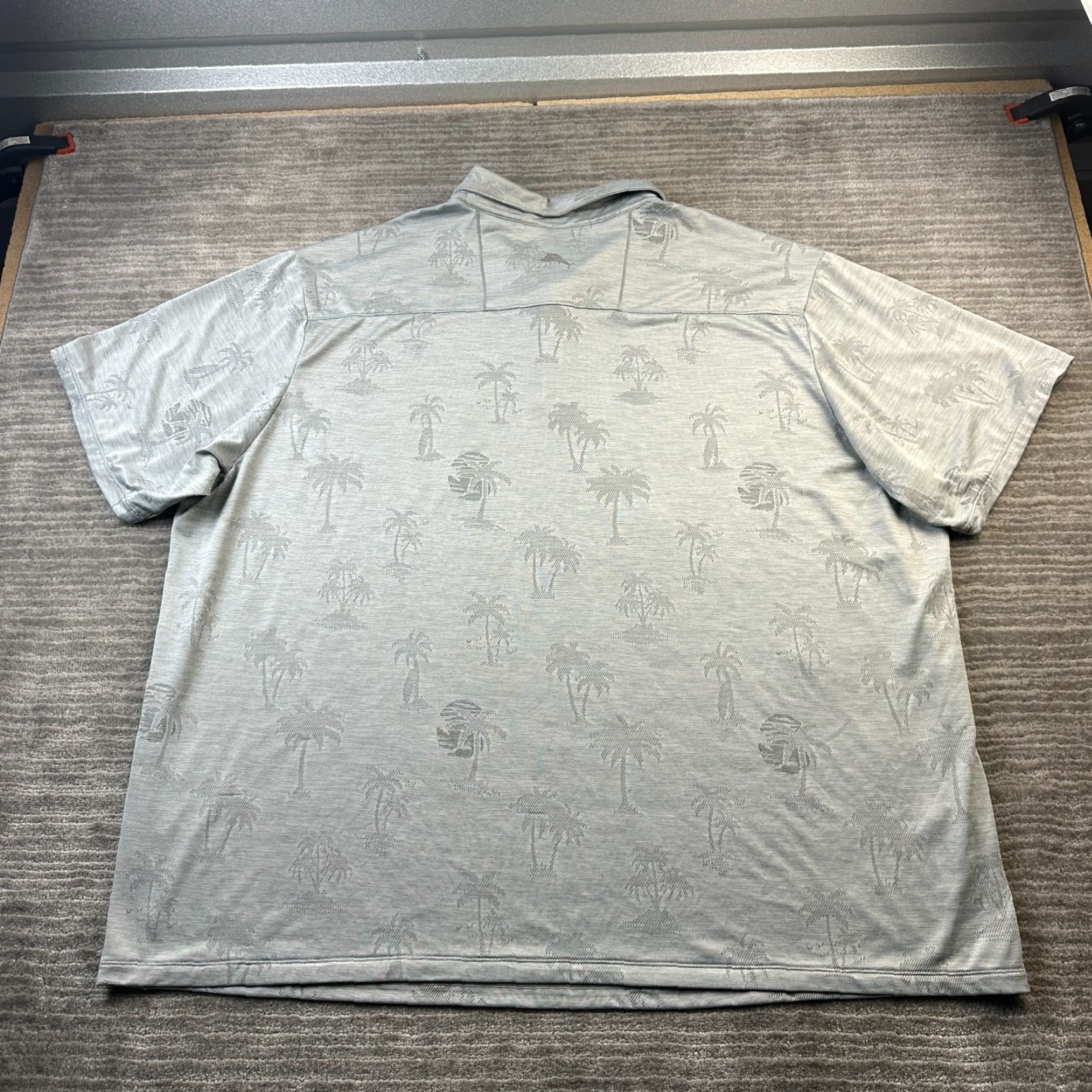 Tommy Bahama VINTAGE Tommy Bahama Polo Shirt Mens 3XL Big & Tall Gray Island Zone Short Sleeve Button Collared Knit Polyester Spandex Travel Casual Occasion Mens Size US XXL / EU 58 / 5 - 2 Thumbnail