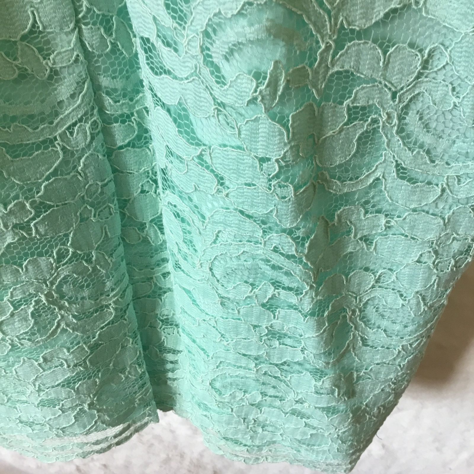 Other David’s Bridal Teal Short Strapless Lace Dress Size XS / US 0-2 / IT 36-38 - 19 Thumbnail