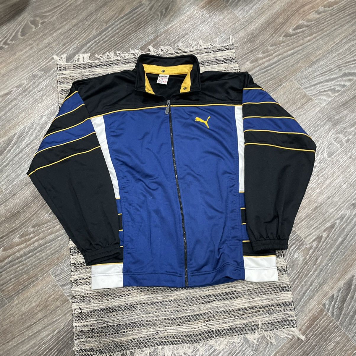 image of Puma Tracksuit 90's Retro Jacket Pants Big Logo 80's Jamper in Black, Men's (Size Medium)