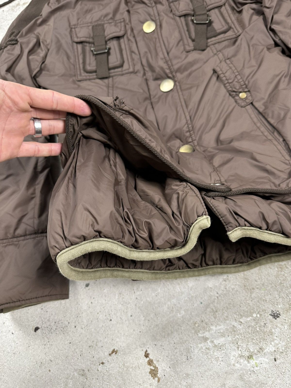 Japanese Brand × Vintage Vintage Y2K Bondage Utility Hooded Brown Jacket Size US S / EU 44-46 / 1 - 4 Thumbnail