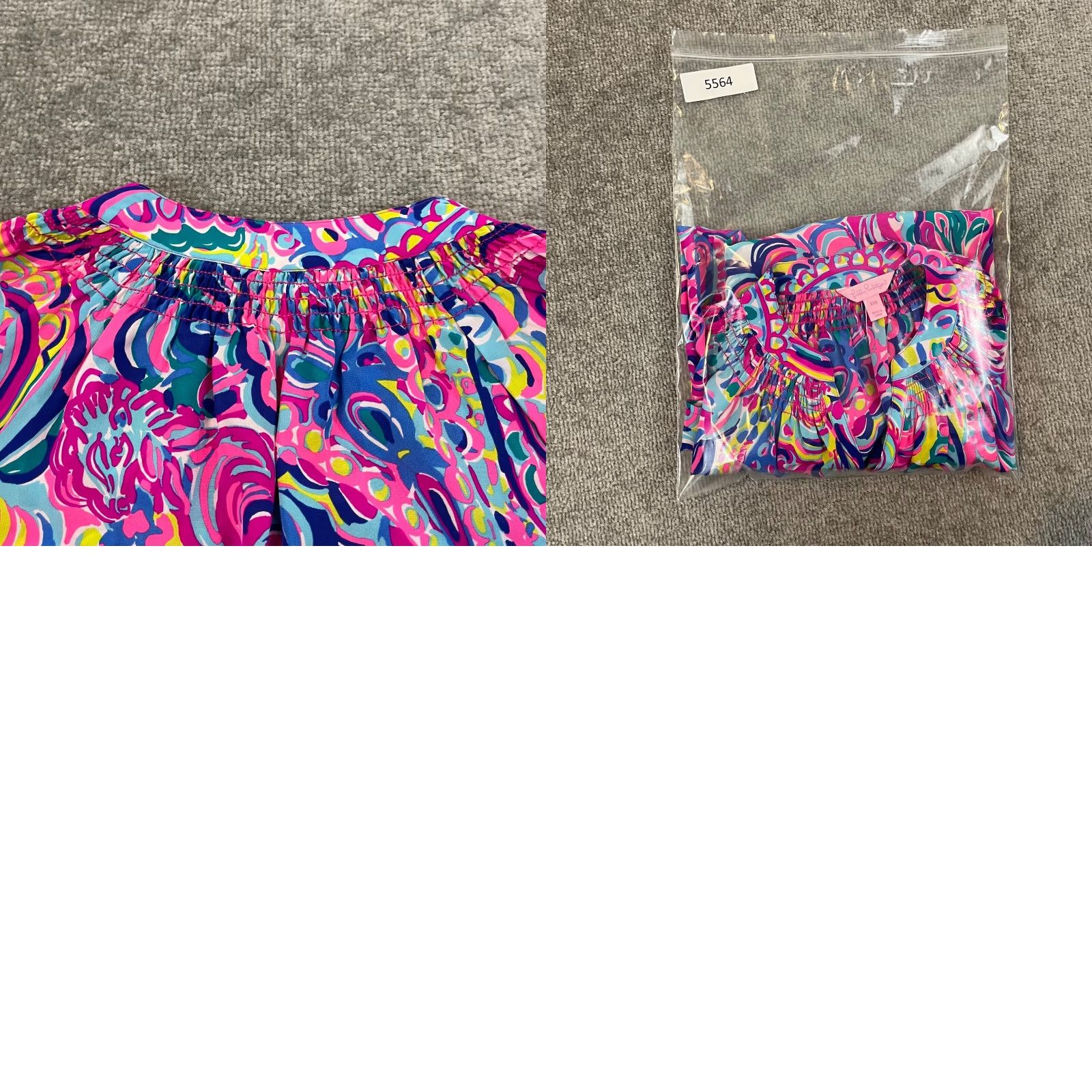 Lilly Pulitzer LILLY PULITZER Top Womens 2XS Onyx Elsa Silk Psychedelic Sunshine Shirt Button Puff Sleeve 3/4 Time: All Seasons Multicolor Floral Casual Womens Size XXS / US 00 / IT 34 - 9 Thumbnail