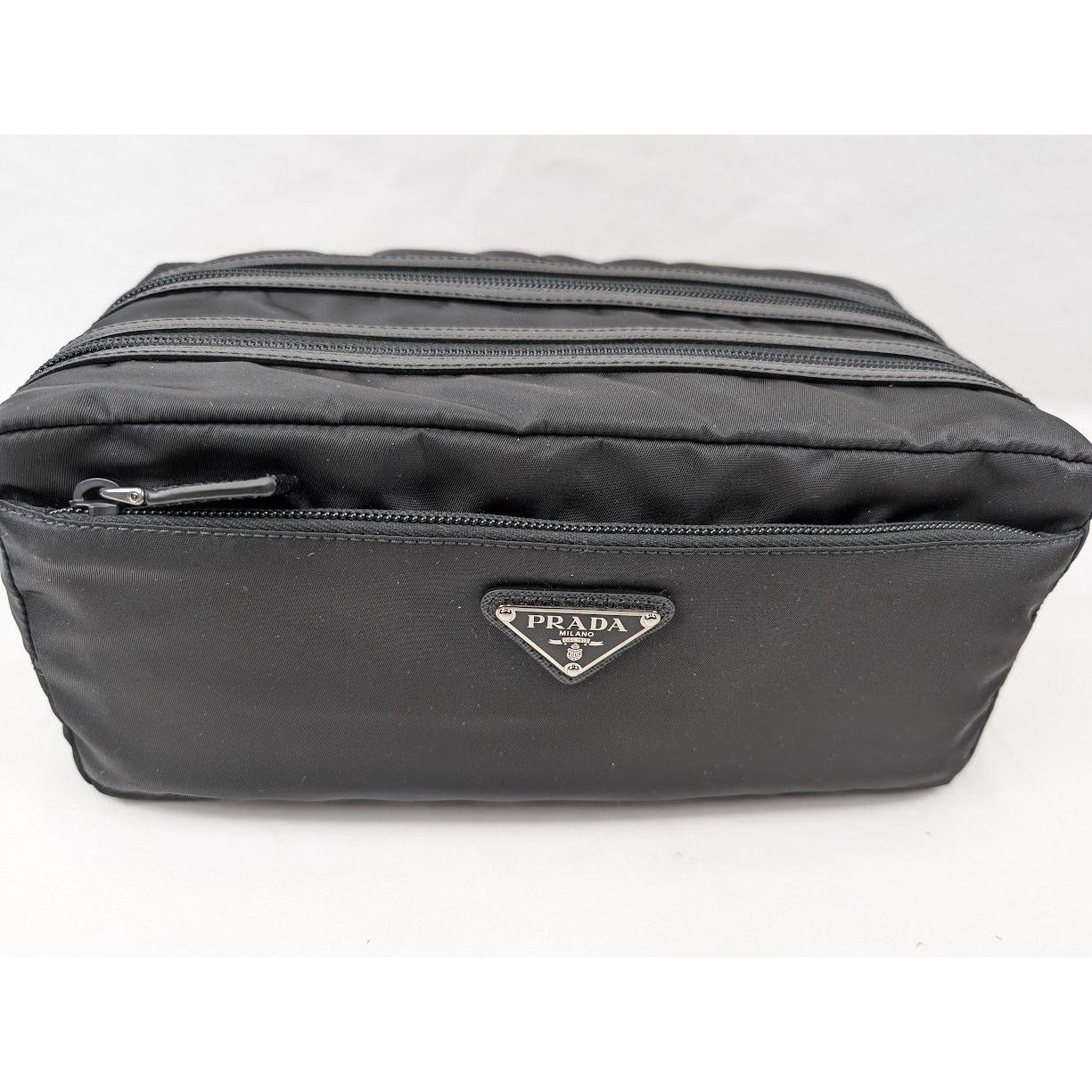 Prada o1rshd1 Size: OS / Tessuto Saffian Travel Pouch in Black Size ONE SIZE - 3 Thumbnail