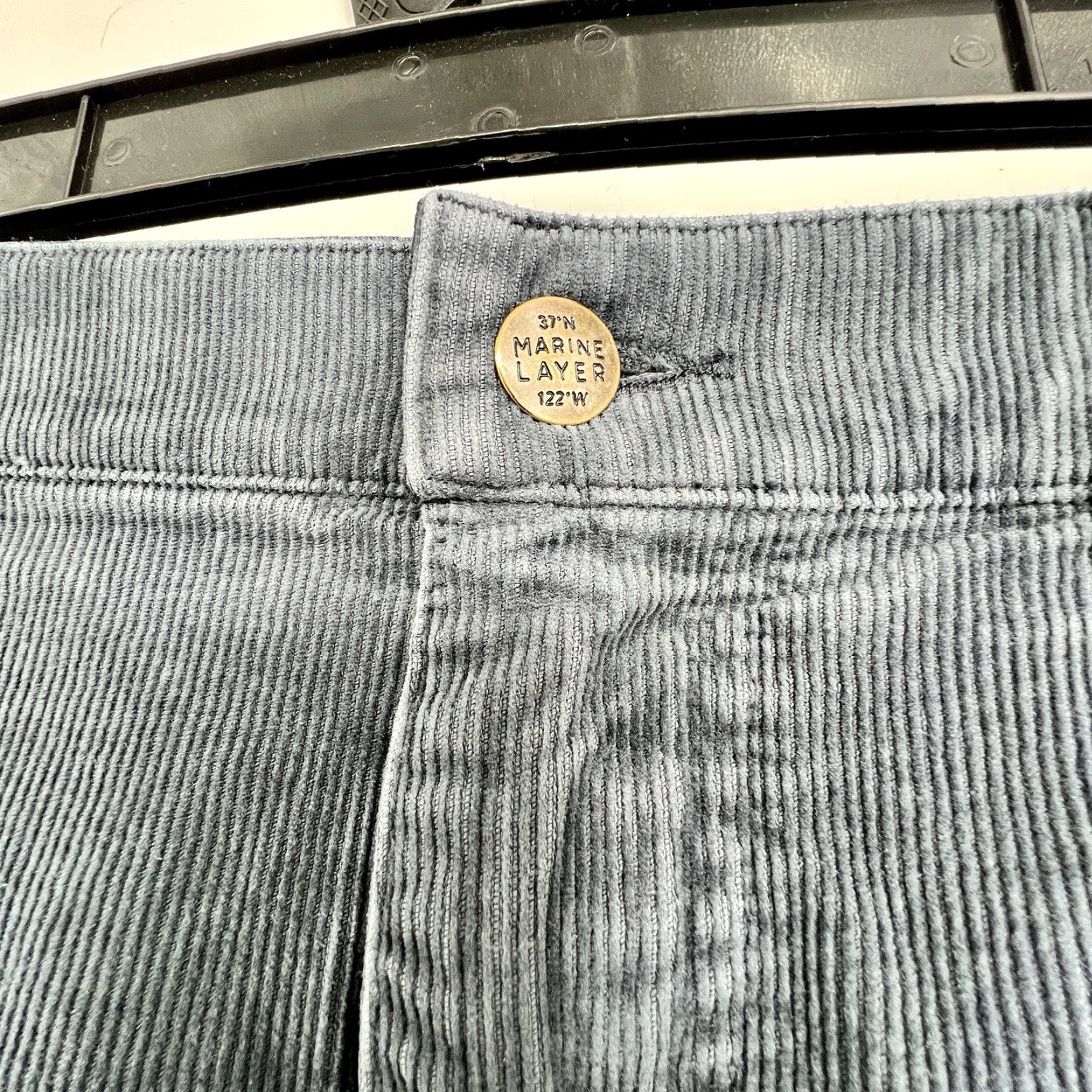 Marine Layer Marine Layer Slim Straight Pants Mens 36 x 32 Corduroy Blue Size US 36 / EU 52 - 2 Thumbnail