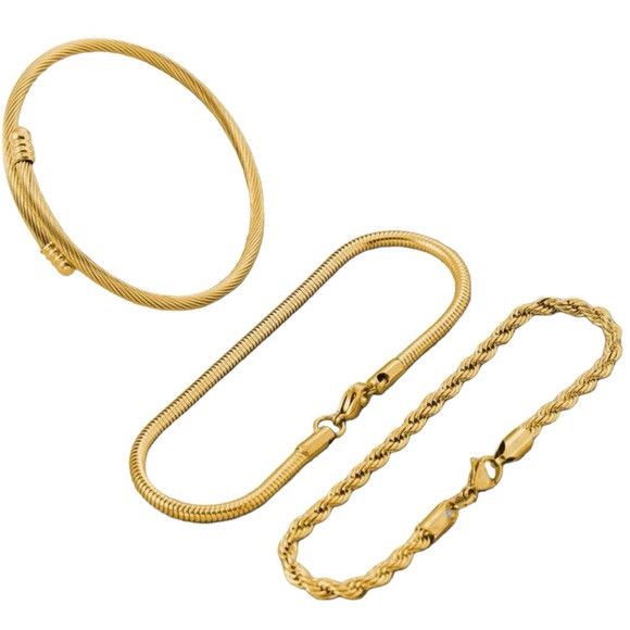 Other Women 3Pcs/Set Stainless Steel Bracelet Size ONE SIZE - 1 Thumbnail