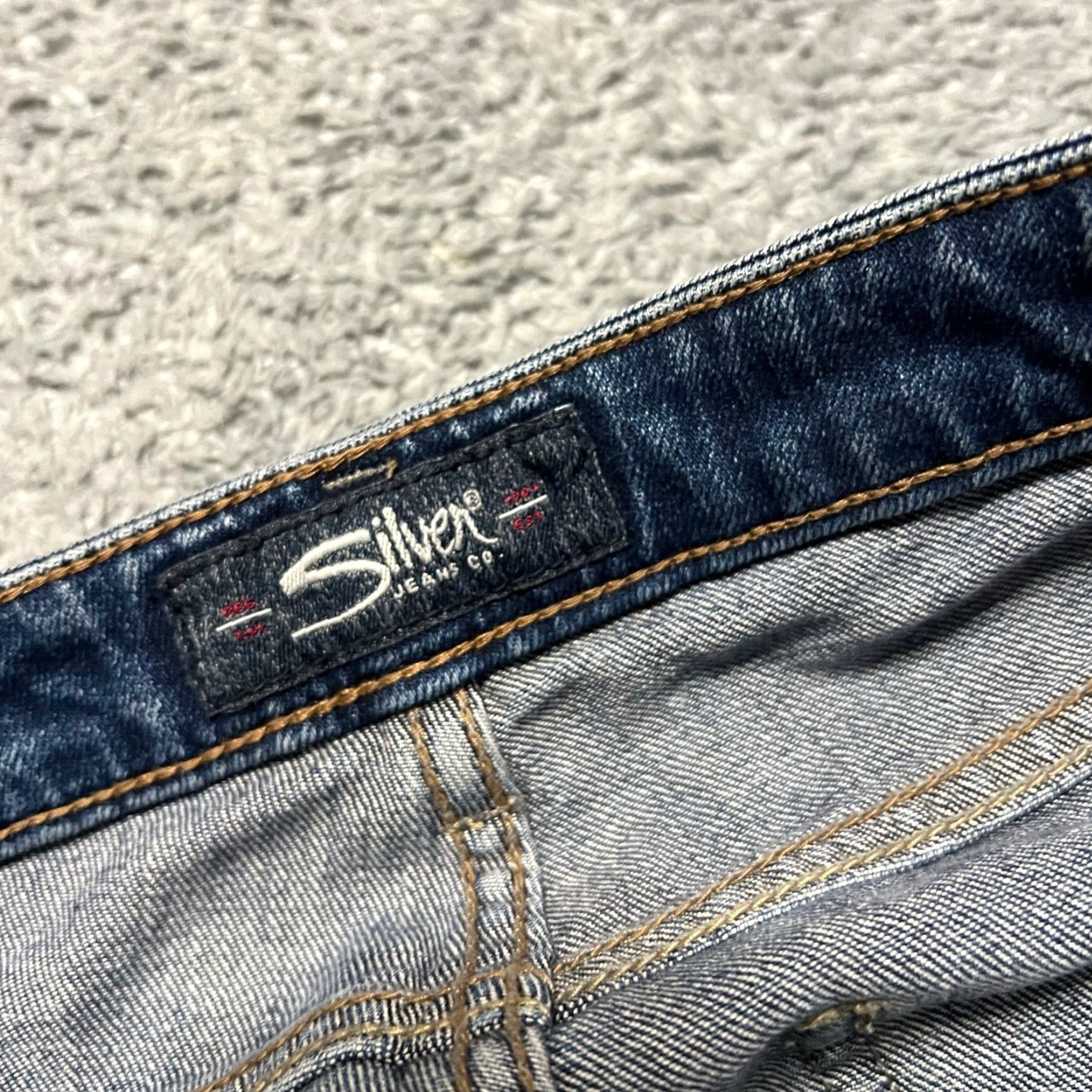 Silver Jeans Co. Silver Jeans Womens Wide-Leg Cropped Blue 26 x 25 Western Thick Stitch Jeans Womens Size 26" / US 2 / IT 38 - 5 Thumbnail