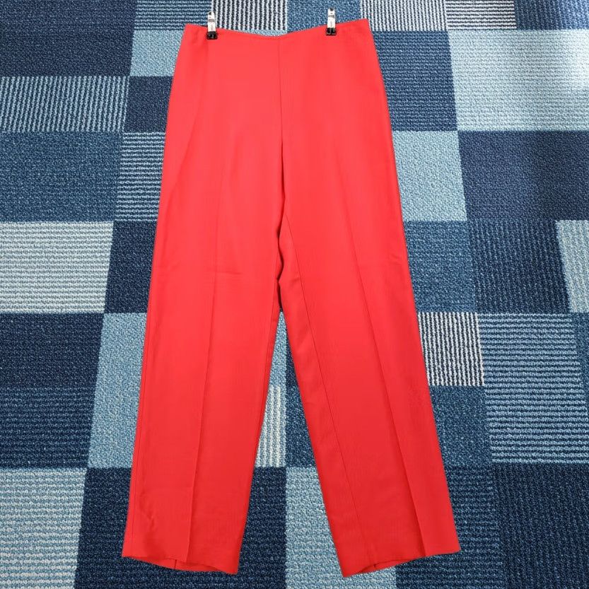 Ellen Tracy Ellen Tracy Dress Pants Womens Size 10 Red High Rise Flat Front Straight Size 32" / US 10 / IT 46 - 1 Thumbnail