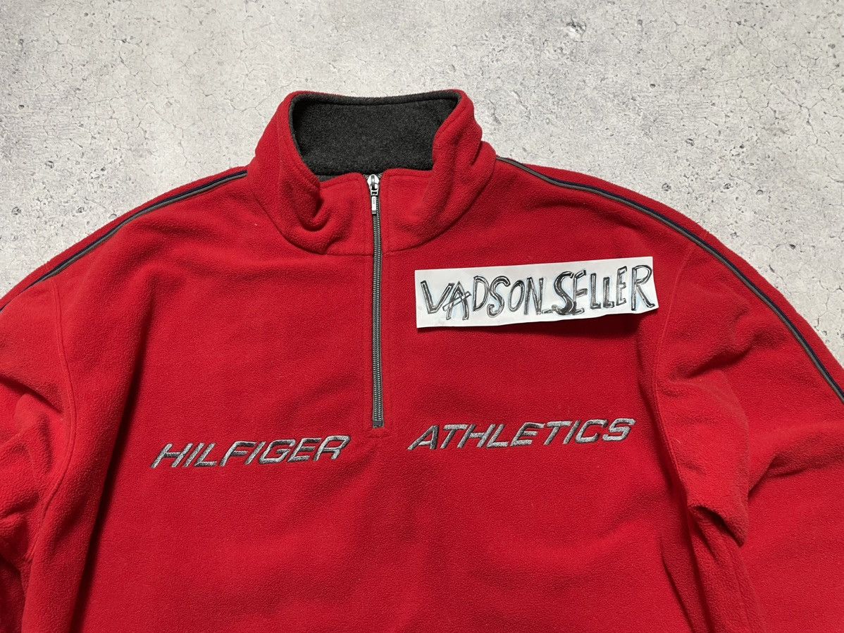 Tommy Hilfiger × Vintage Vintage 90s Fleece Jacket 1/4 Zip Tommy Hilfiger Athletics Size US L / EU 52-54 / 3 - 4 Thumbnail
