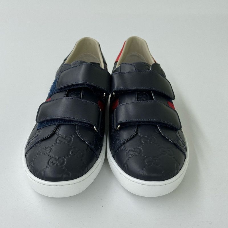 Gucci Gucci Kids' Leather Sneakers with Velcro Straps - Size US 6.5 / EU 39-40 - 2 Thumbnail