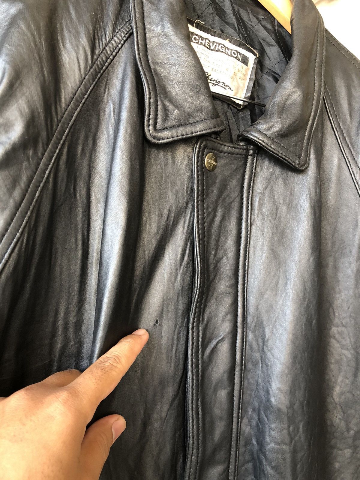 Chevignon Vintage Chevignon Leather Jacket Black Size US L / EU 52-54 / 3 - 10 Thumbnail