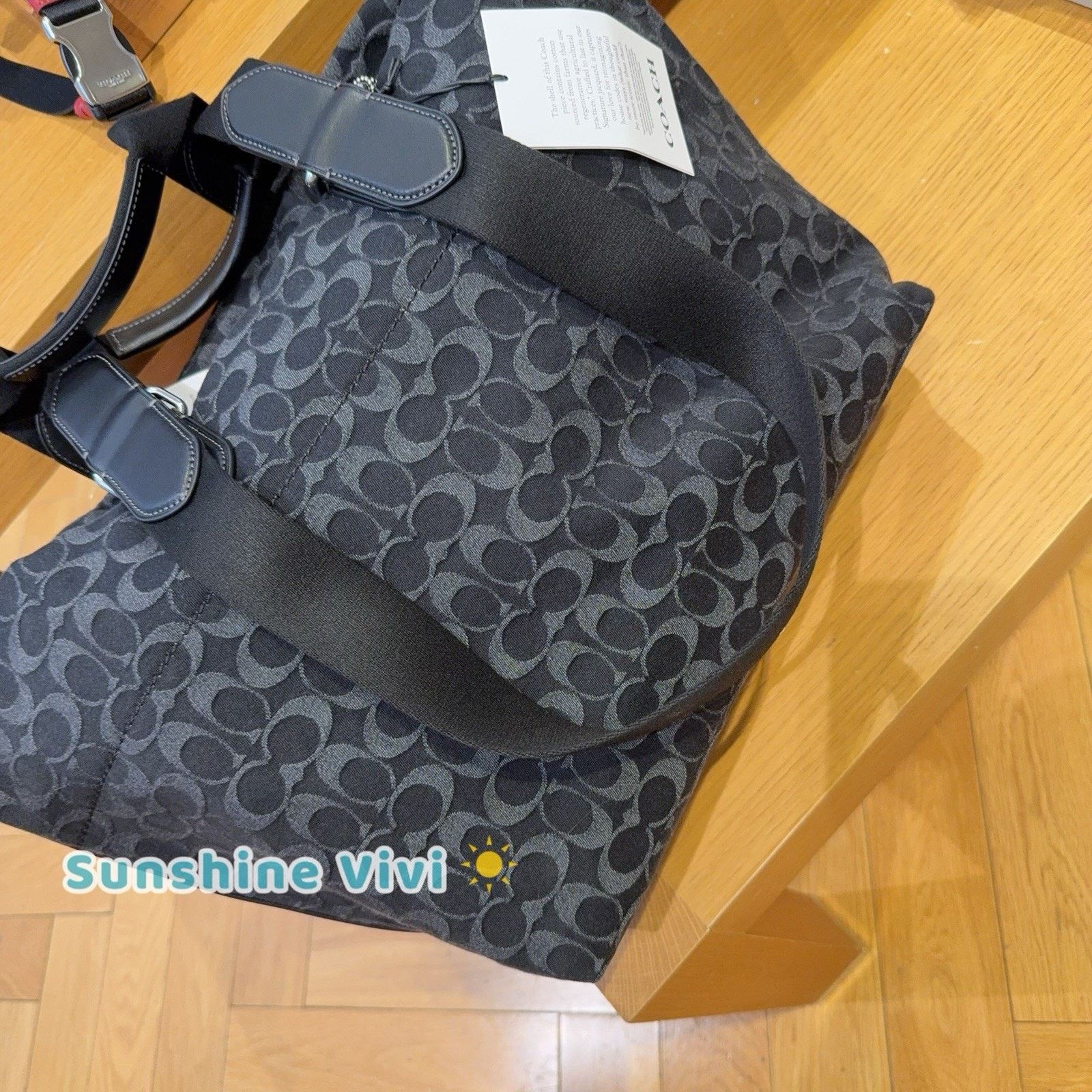 Coach NWT Coach MEN'S Small Tour Tote Bag Denim CDF24 Silver/black Size ONE SIZE - 8 Thumbnail