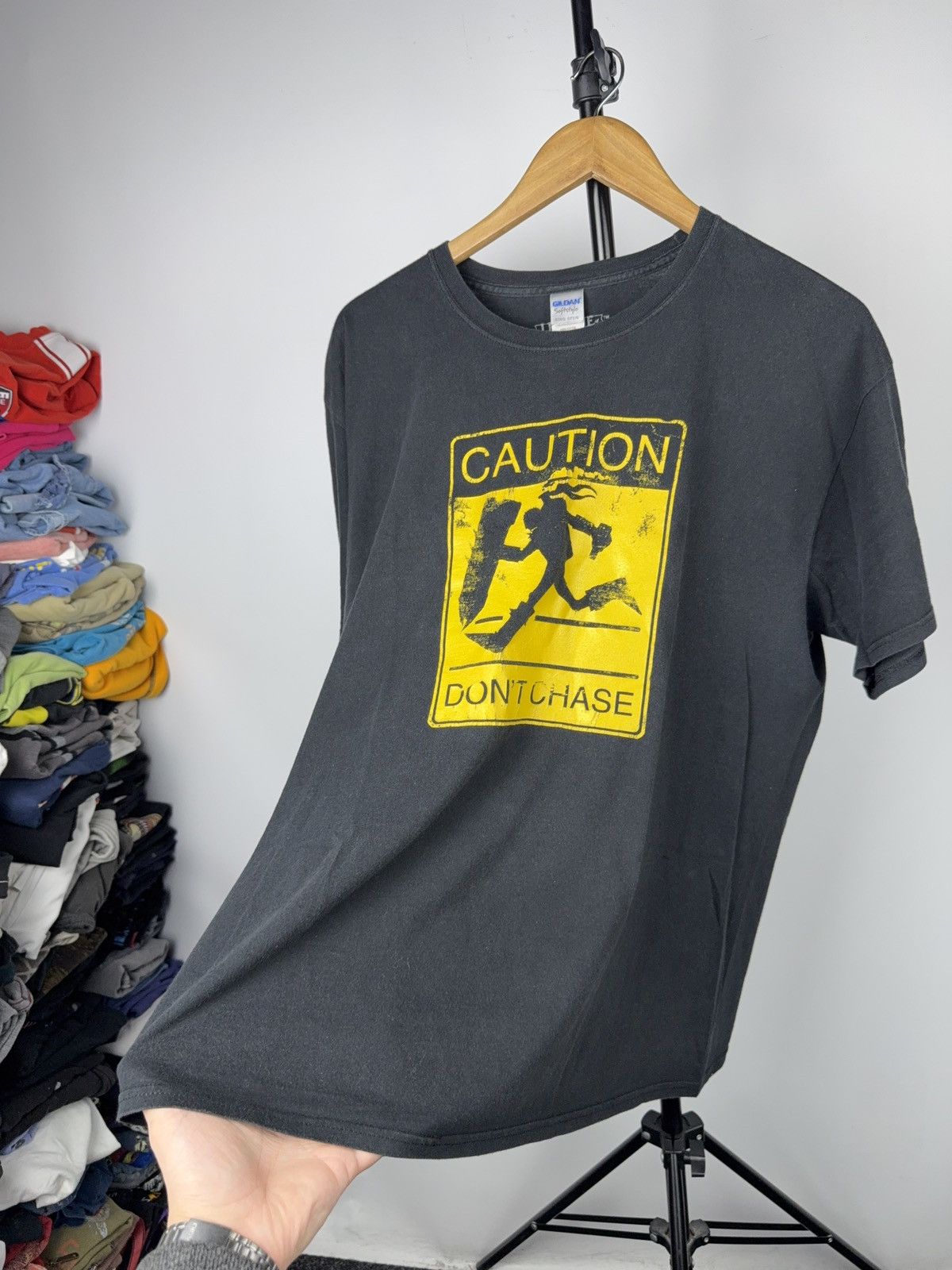 Vintage League of Legends LoL Caution Don’t Chase Meme T-Shirt L-XL Size US L / EU 52-54 / 3 - 7 Thumbnail