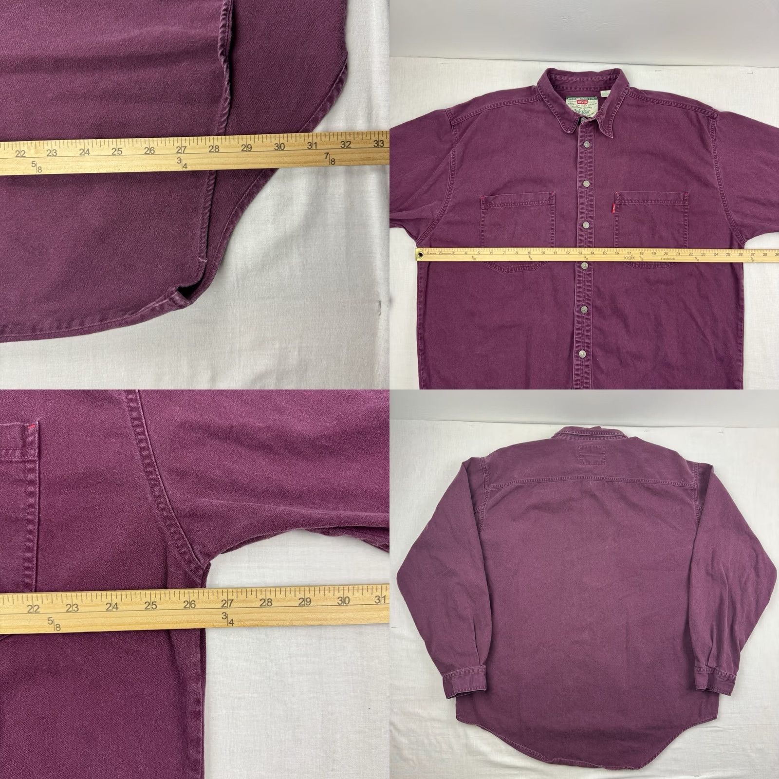 Levi's VINTAGE Levi's Button-Up Shirt Men XL Red 90s Cowboy Workwear Solid Cotton Collar Long Sleeve Button-Up Size US XL / EU 56 / 4 - 8 Thumbnail