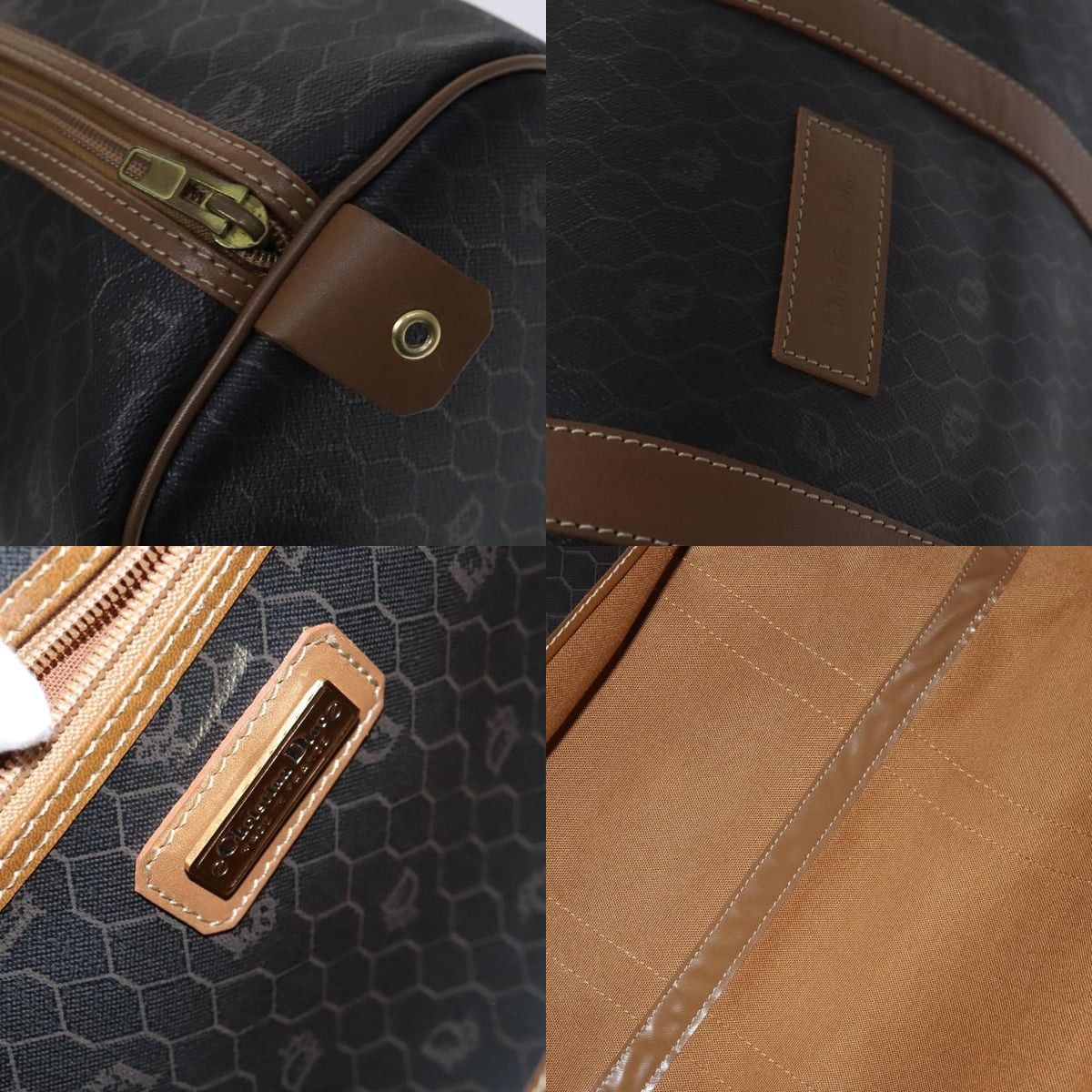 Dior DIOR Honeycomb Canvas Boston Bag Pvc Leather Black Size ONE SIZE - 11 Thumbnail