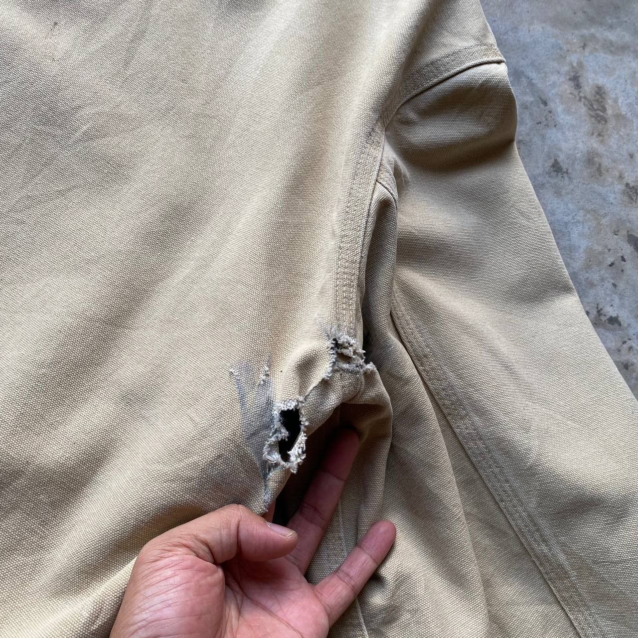 Carhartt × Vintage VINTAGE CARHARTT CANVAS JUMPER TRASHED DISTRESSED HOODIE Size US L / EU 52-54 / 3 - 3 Thumbnail