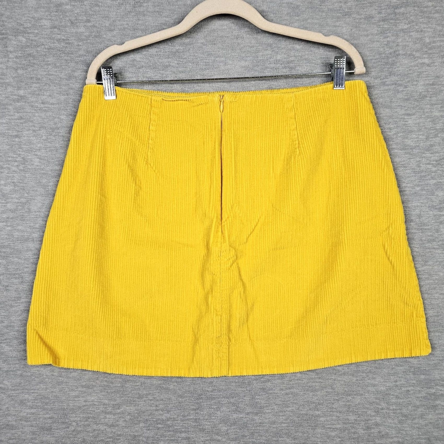 Cos Cos Women's Corduroy Mini Casual Zip Up Skirt Yellow Size 14 Size 36" / US 14 / IT 50 - 2 Thumbnail