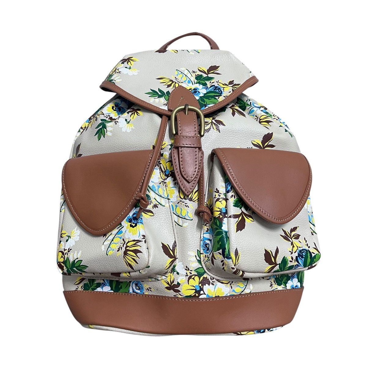 Kenzo Authentic Vintage Kenzo Paris Floral Leather Backpack Size ONE SIZE - 1 Thumbnail