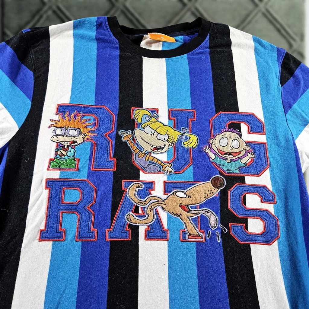 Nickelodeon Nickelodeon Rugrats Shirt Mens XL Striped Cartoon Graphic Tee Size US XL / EU 56 / 4 - 1 Thumbnail