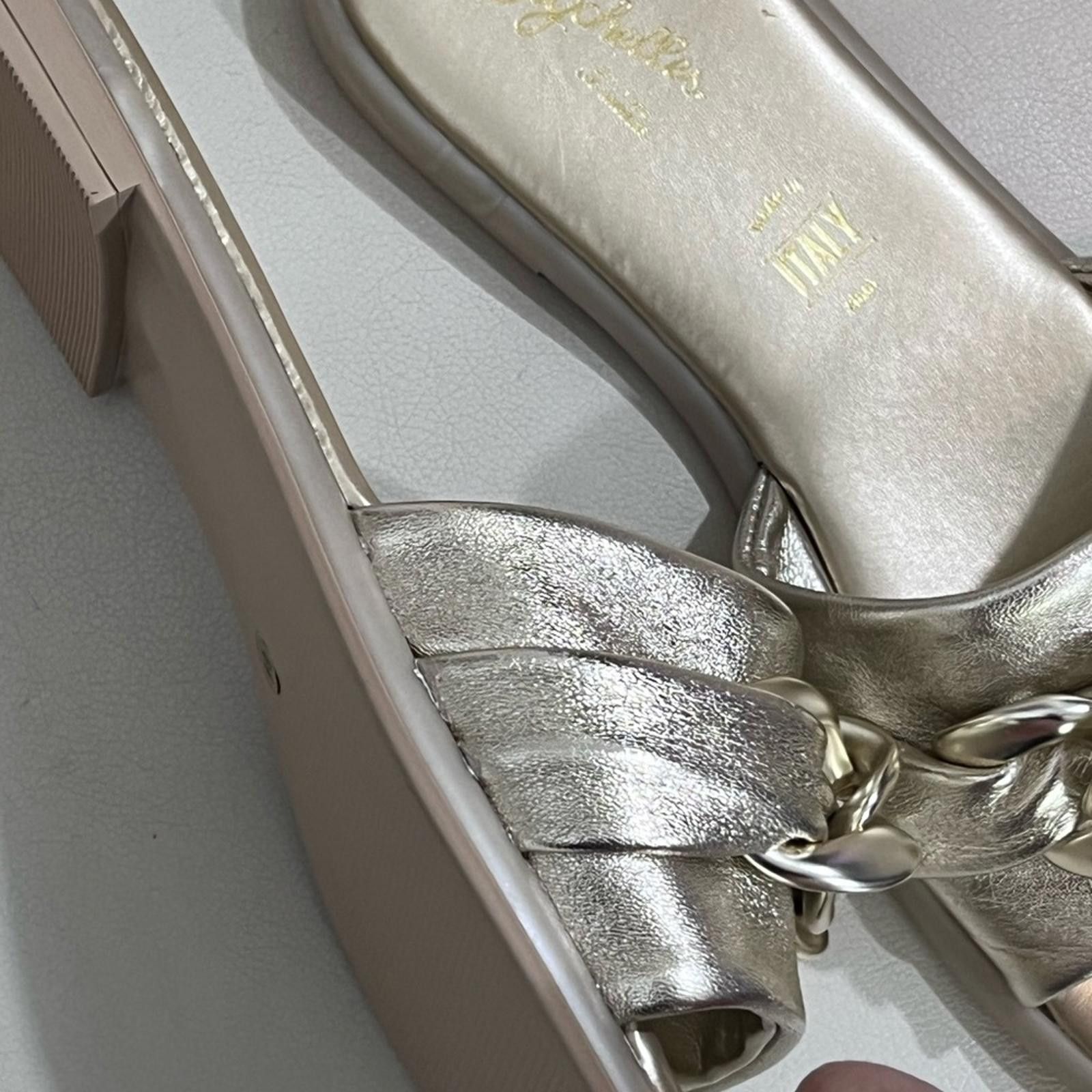 Other Elegant Silver Chain-Embellished Sandals Size US 8 / IT 38 - 2 Thumbnail
