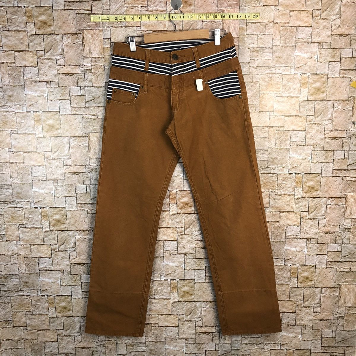 Japanese Brand Japan double waist Brown vintage cargo Pants #A434 Size US 28 / EU 44 - 1 Thumbnail