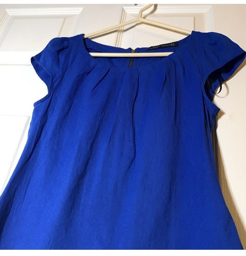 Zara Royal Blue Blouse - Zara Basica Size XS / US 0-2 / IT 36-38 - 1 Thumbnail