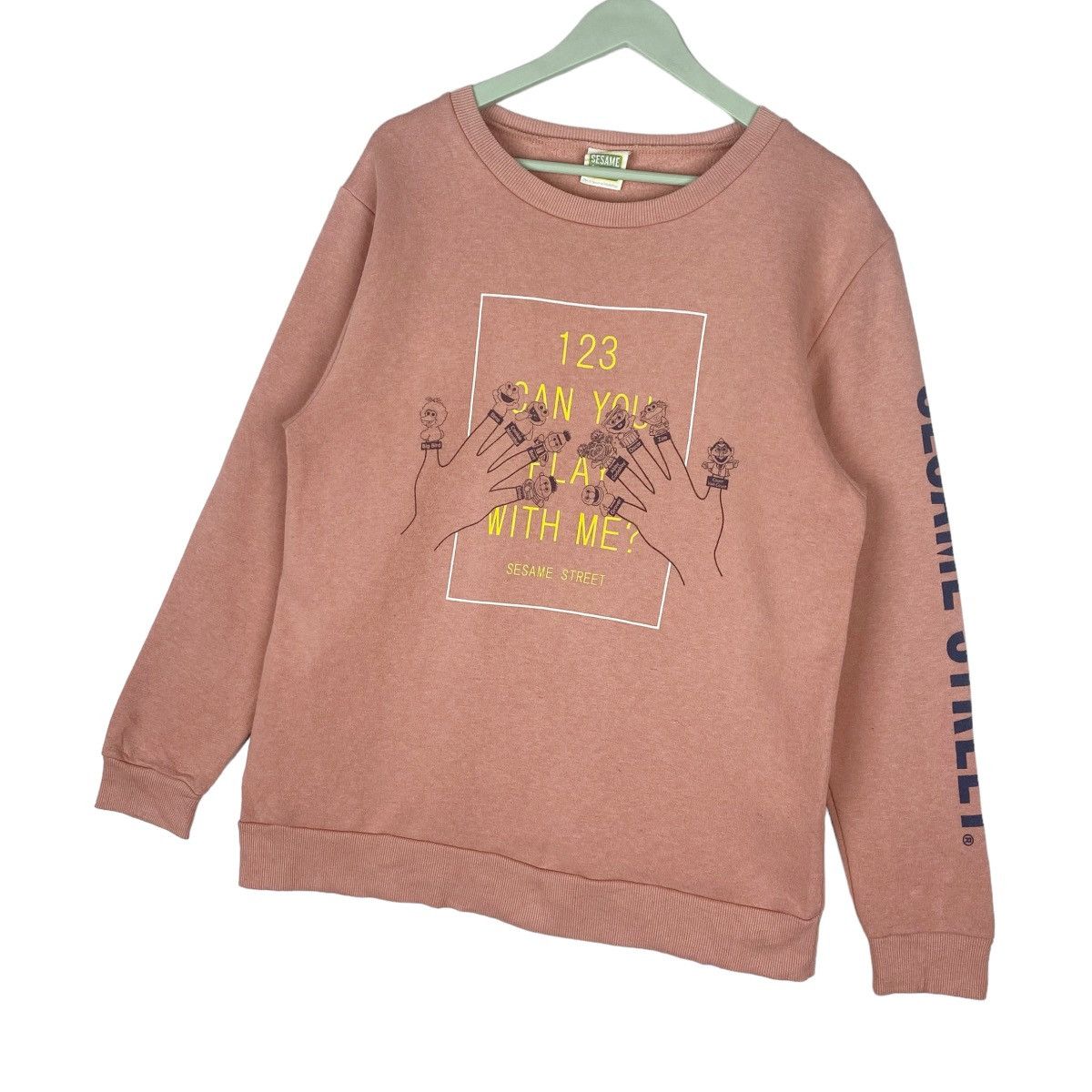 Designer × Vintage Sesame Street Pink Sweatshirt Crewneck Pullover Jumper Size M / US 6-8 / IT 42-44 - 3 Thumbnail