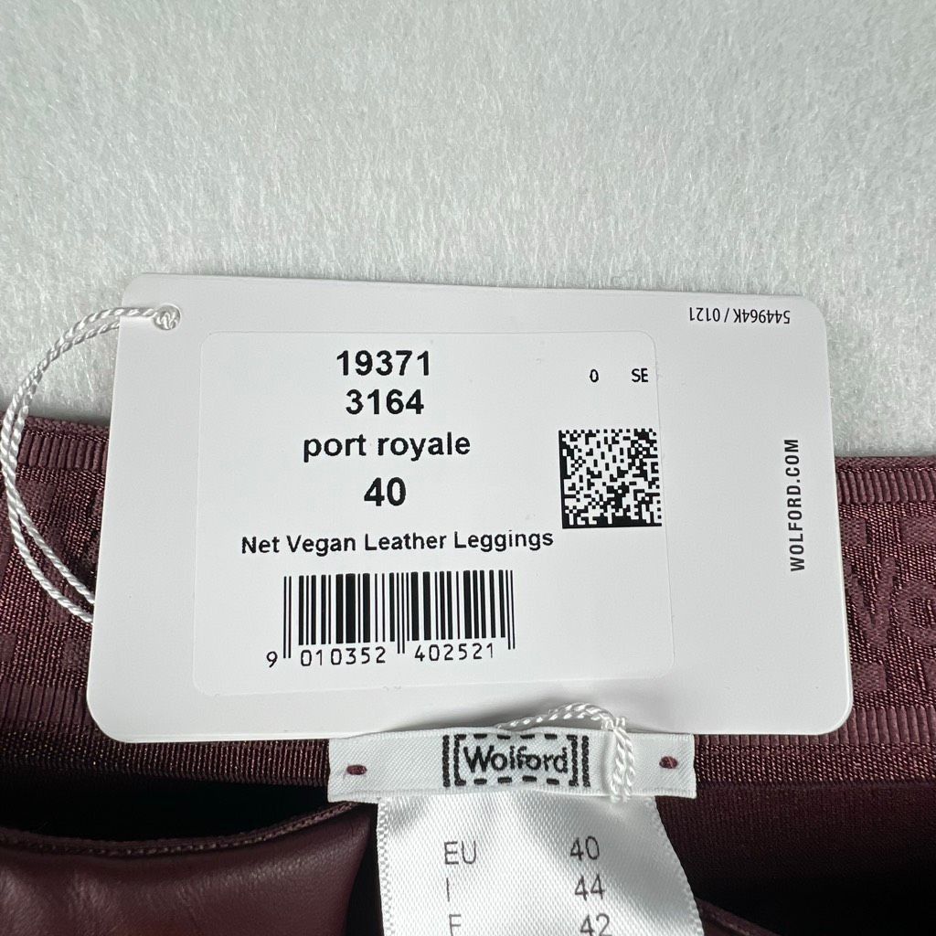 Wolford NWT Wolford Net Vegan Leather Leggings Port Royale Burgundy Size 32" / US 10 / IT 46 - 7 Thumbnail