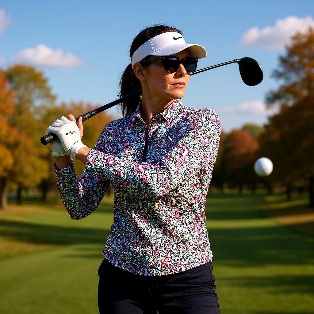 SANSOLEIL 3/4 Sleeve UV 50 Golf 1/4 Zip Top Womens XS