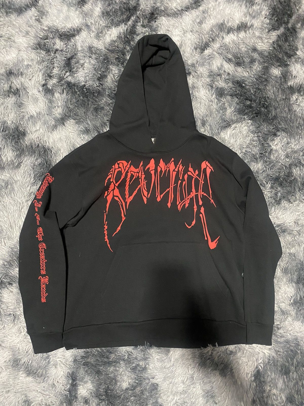 Image of Revenge Skull Arch Logo Hoodie in Black, Men's (Size XL)