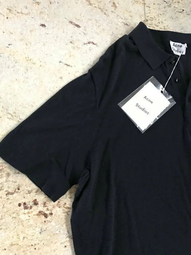 Acne Studios ACNE STUDIOS Koin knitted cotton polo shirt black s/s 16 Size US S / EU 44-46 / 1 - 4 Thumbnail