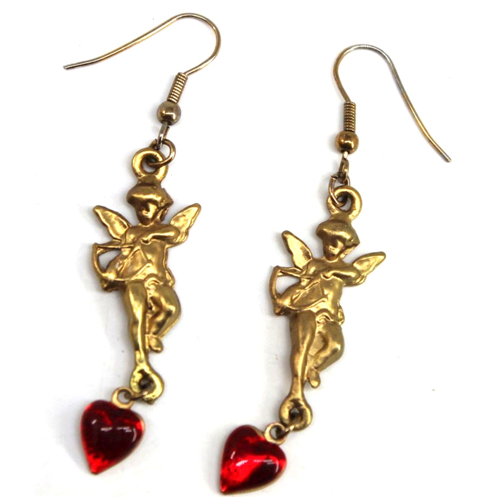 Other Timeless Cupid Earrings • Red Heart • 3-3/4" Dangle Size ONE SIZE - 2 Thumbnail