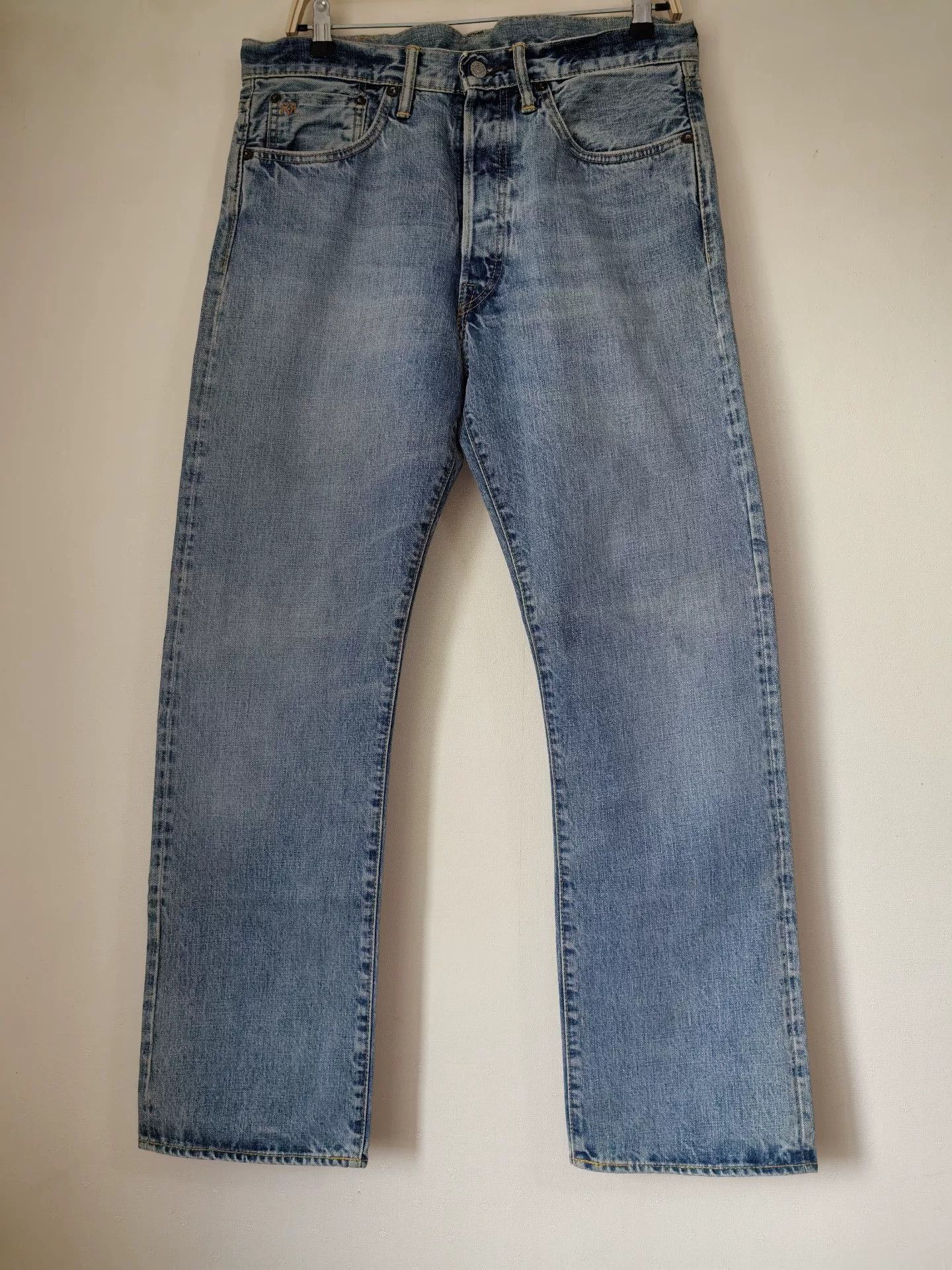 RRL Ralph Lauren classic straight leg ice blue jeans Size US 32 / EU 48 - 1 Thumbnail