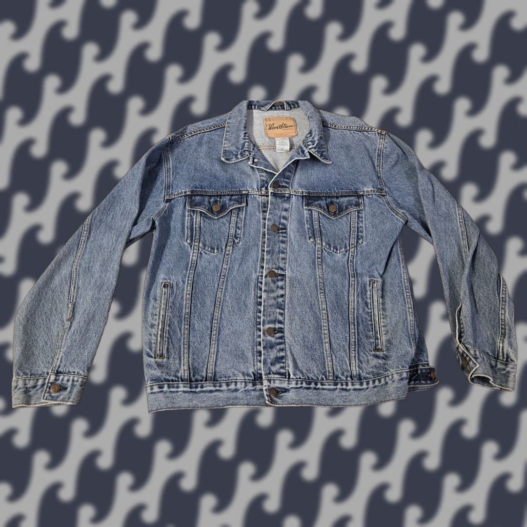 Vintage Levi Strauss Jacket Mens XL Blue Denim Trucker Coat Signature Classic Jean Size US 36 / EU 52 - 1 Thumbnail