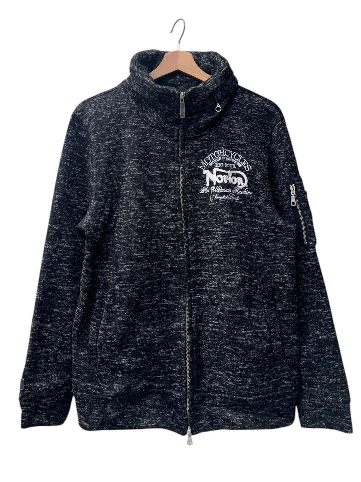 Norton Norton Motorcycle Volume Neck Zip Knitted Jacket Size US L / EU 52-54 / 3 - 2 Thumbnail