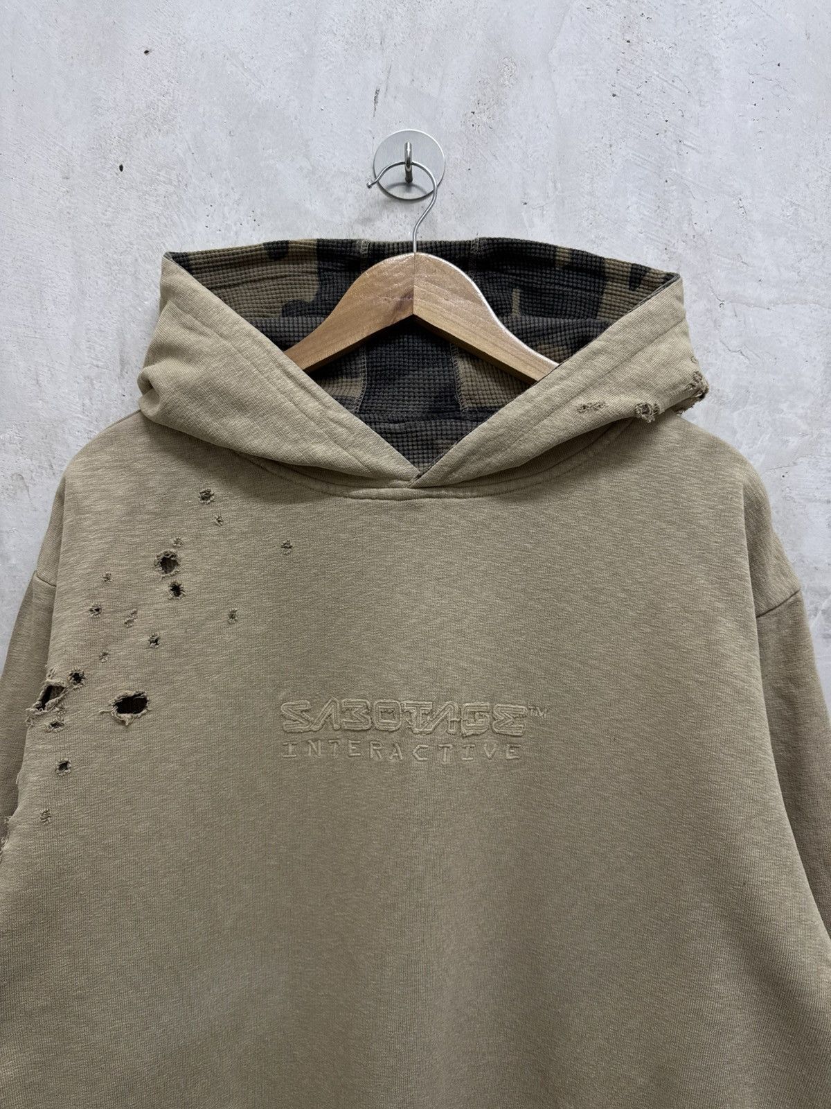 SBTG Sabotage Camo Reversible Thermal Lined Distressed Hoodie Size US L / EU 52-54 / 3 - 2 Thumbnail