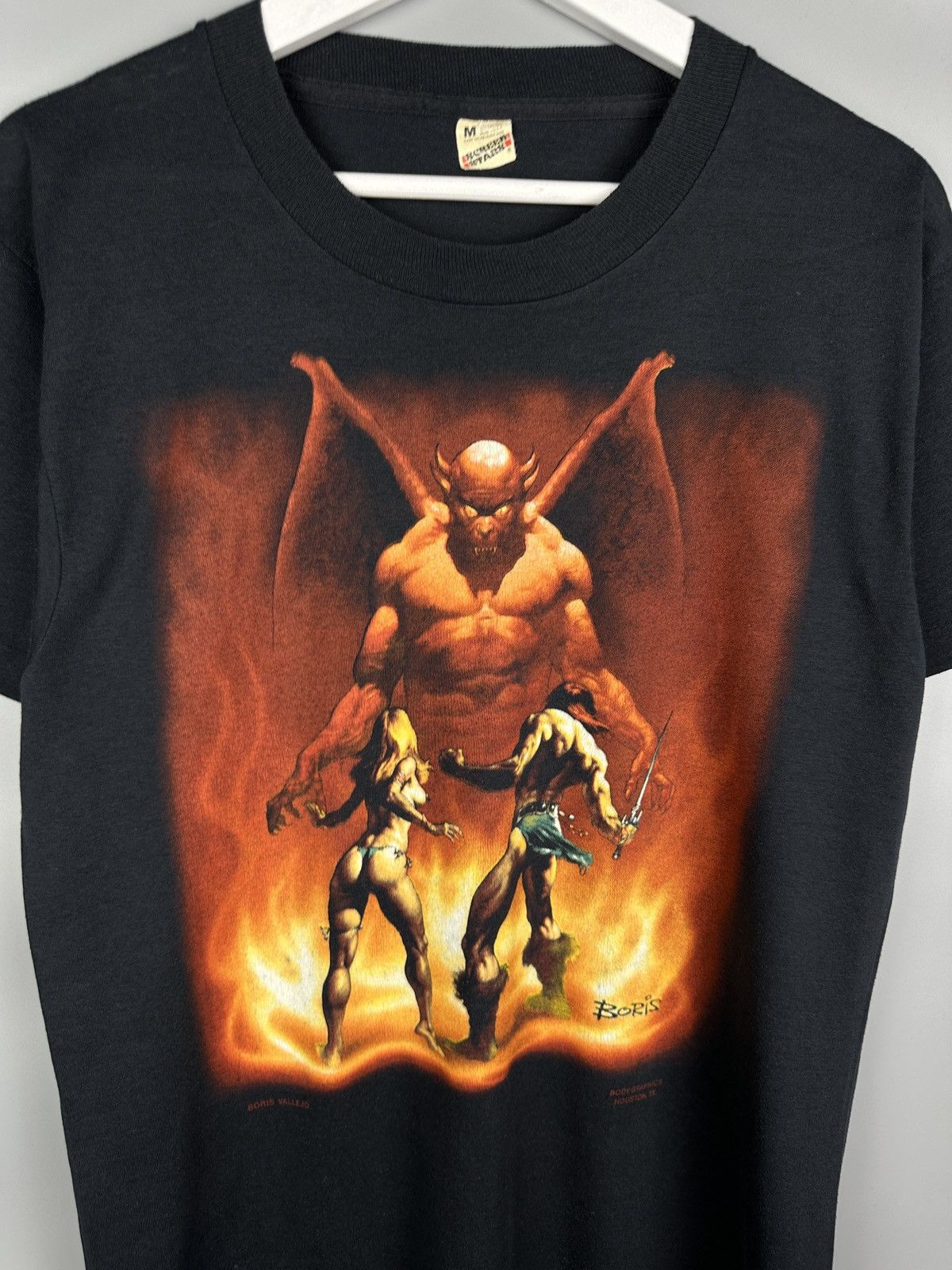 Vintage 80s Vintage Boris Vallejo Demon Devil Art Fantasy T Shirt Size US M / EU 48-50 / 2 - 3 Thumbnail
