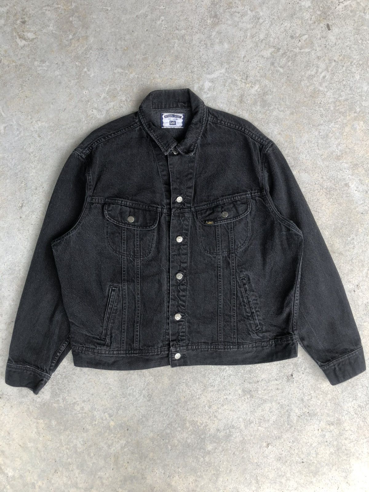 If Six Was Nine Vintage 90s Lee Denim Jacket Distressed Jeans Baggy Size US XL / EU 56 / 4 - 1 Thumbnail