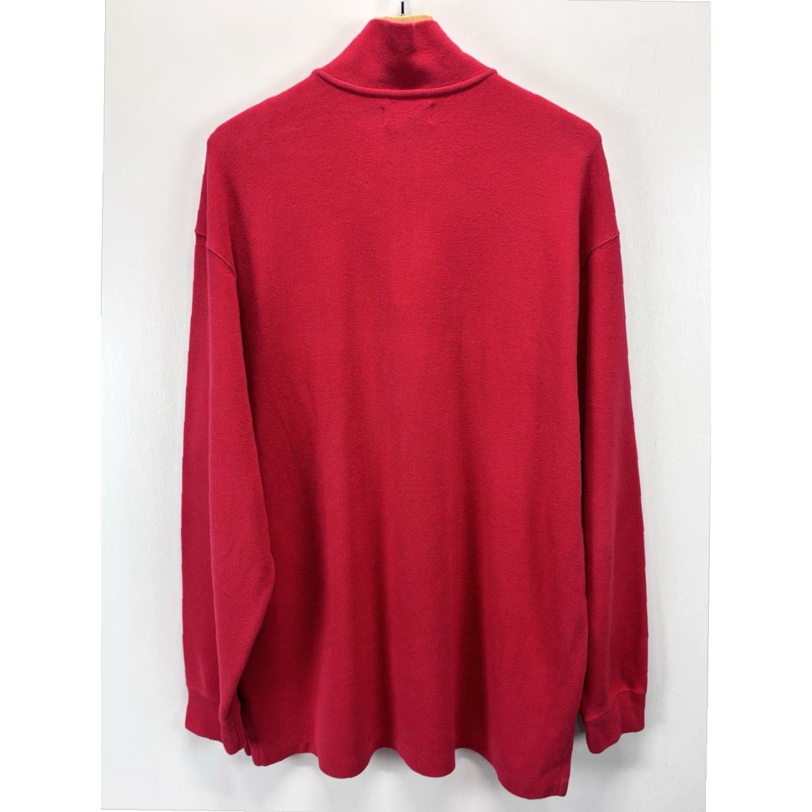 Ralph Lauren VINTAGE Polo Ralph Lauren Red Pullover Sweater XLT Big & Tall Mens Long Sleeve 1/4 Zip Size US XL / EU 56 / 4 - 4 Thumbnail