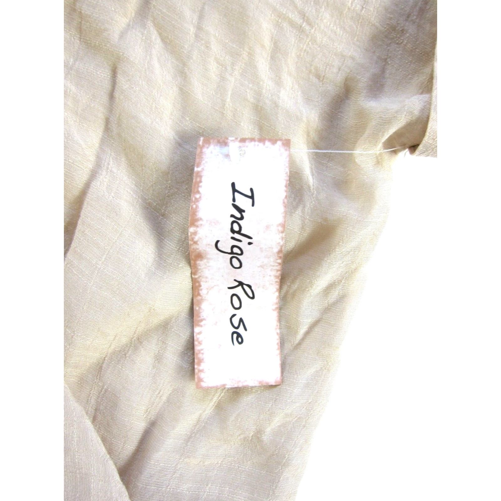 Vintage NWT Indigo Rose Beige Brown Embroidered Button Down Short Sleeve Tunic Blouse 3X Size XXL / US 16-18 / IT 52-54 - 4 Thumbnail