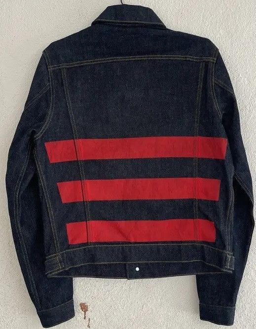 Helmut Lang Helmut Lang Red Stripe Denim Jacket 1996 Size US M / EU 48-50 / 2 - 2 Thumbnail