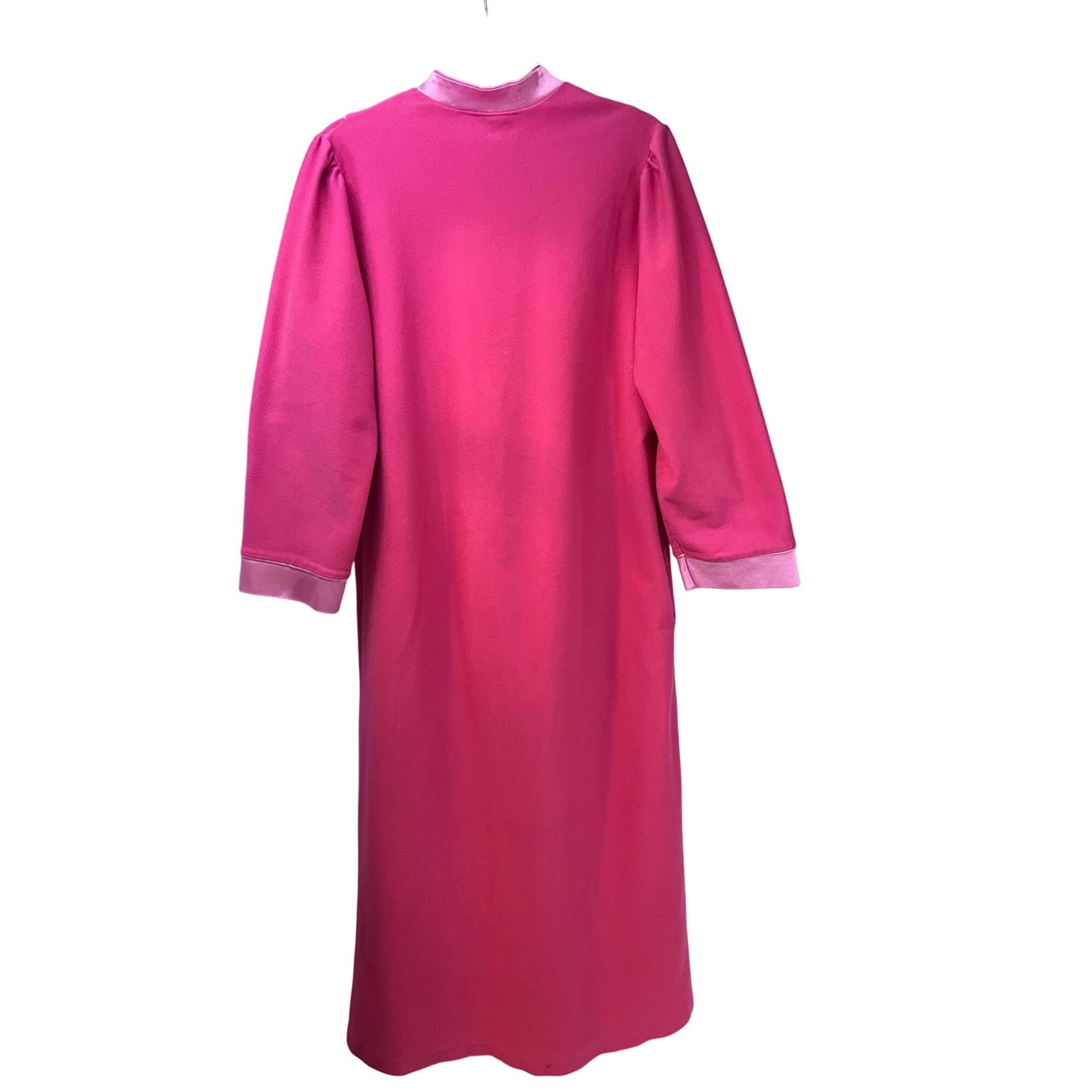 Vintage JCPenney Vandemere Womens Vintage 70s Pink Zip Up Robe House Size ONE SIZE - 2 Thumbnail