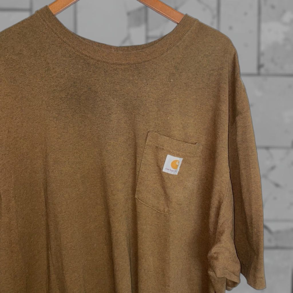 Carhartt T-Shirt Brown Cotton Pocket Mens 3XL