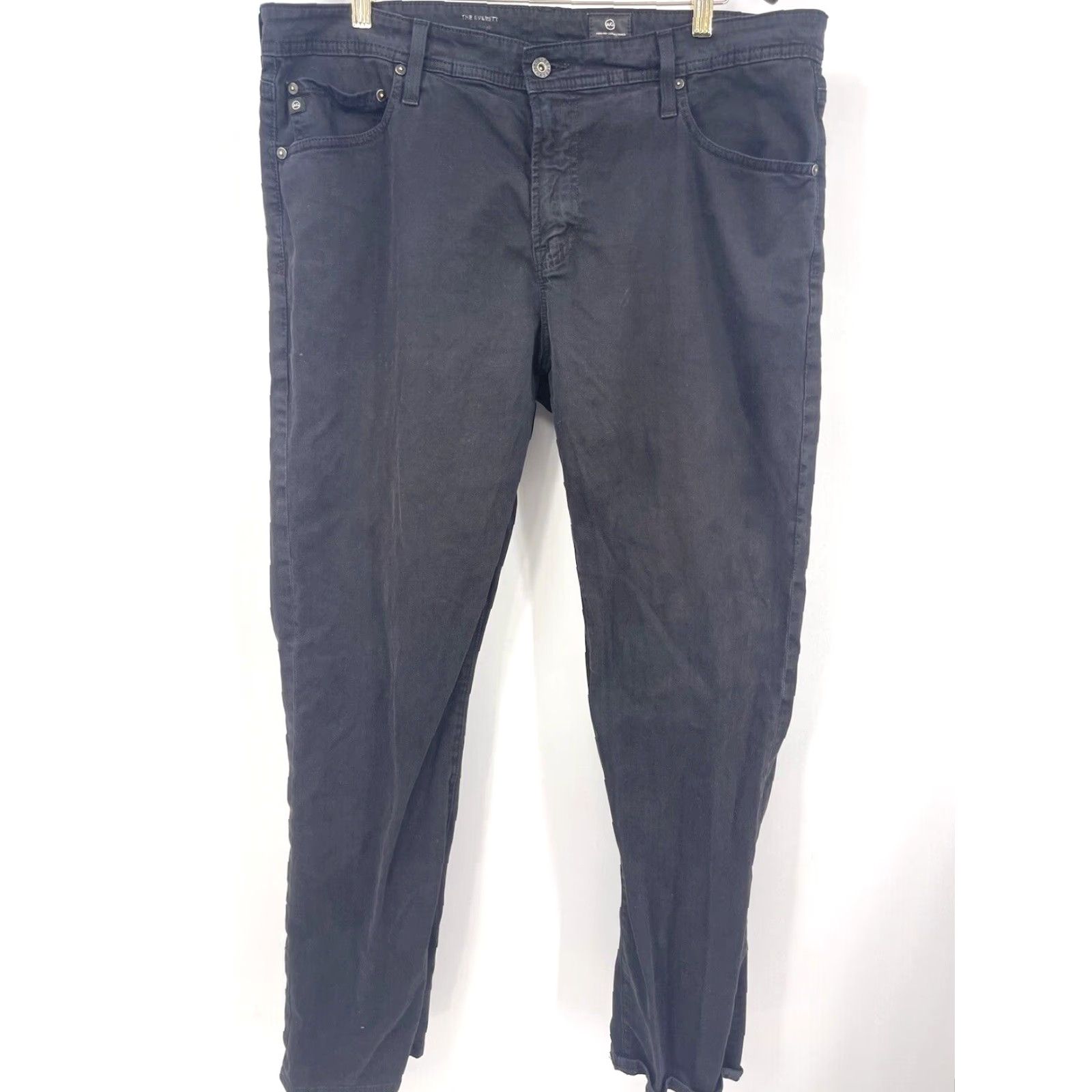 Vintage AG Adriano Goldschmied The Everett Slim Straight Pants Men 38X32 Black Chino Casual Pant Slim Front Straight 38 Mens Size US 38 / EU 54 - 2 Thumbnail