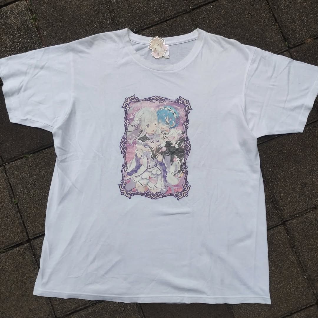 Anime Anime Rezero Emilia & Rem Tee Size US XL / EU 56 / 4 - 2 Thumbnail