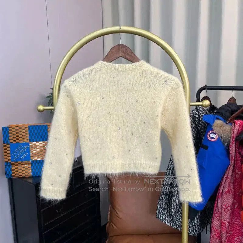 Miu Miu Miu Miu Yellow Mohair Women's Cardigan . Size M / US 6-8 / IT 42-44 - 2 Thumbnail
