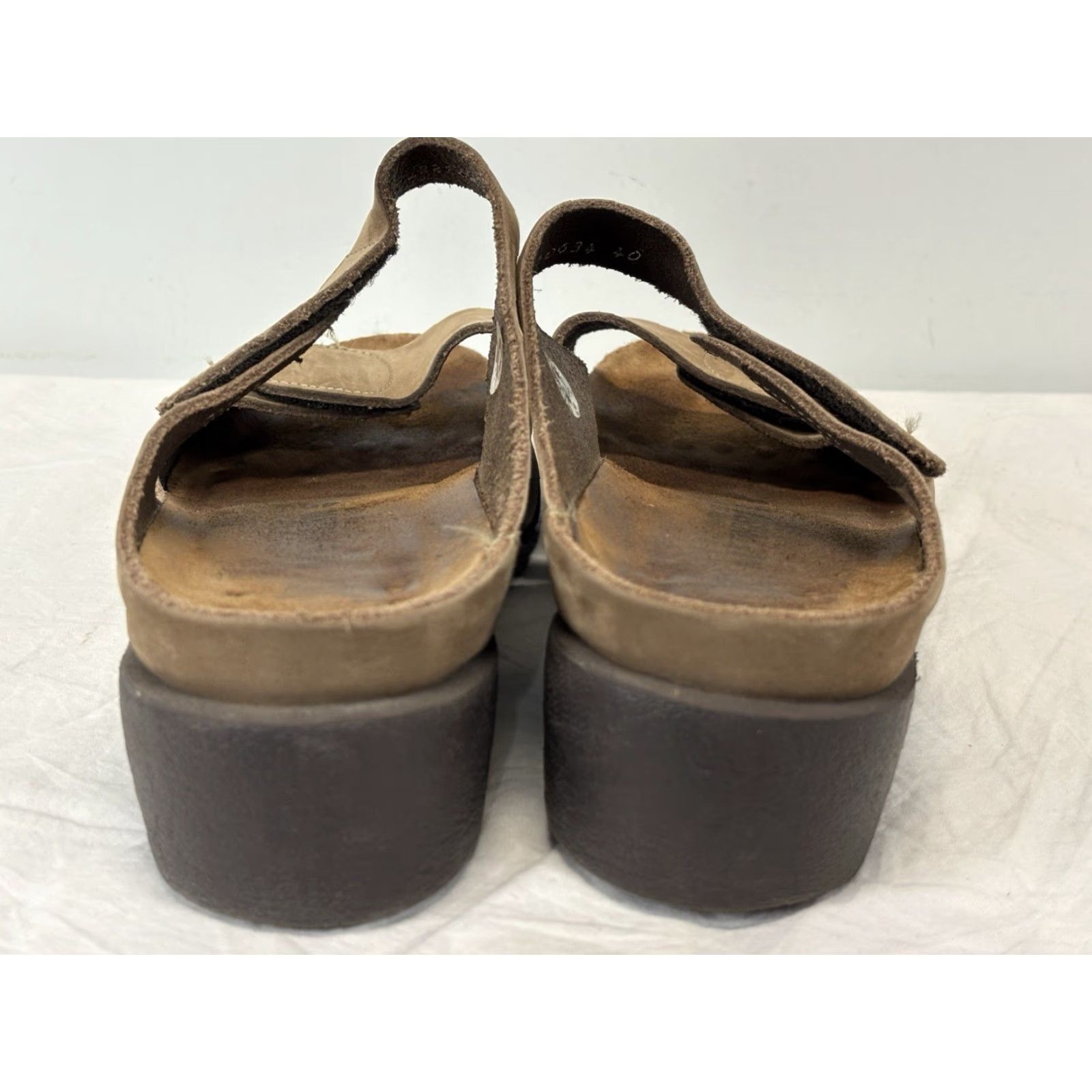 Mephisto Mephisto Sandal Women's Slip-On Mobils Comfort Taupe Leather Suede 10 Medium Brown 40 EU 10 US Fall Spring Summer Size US 10 / IT 40 - 4 Thumbnail