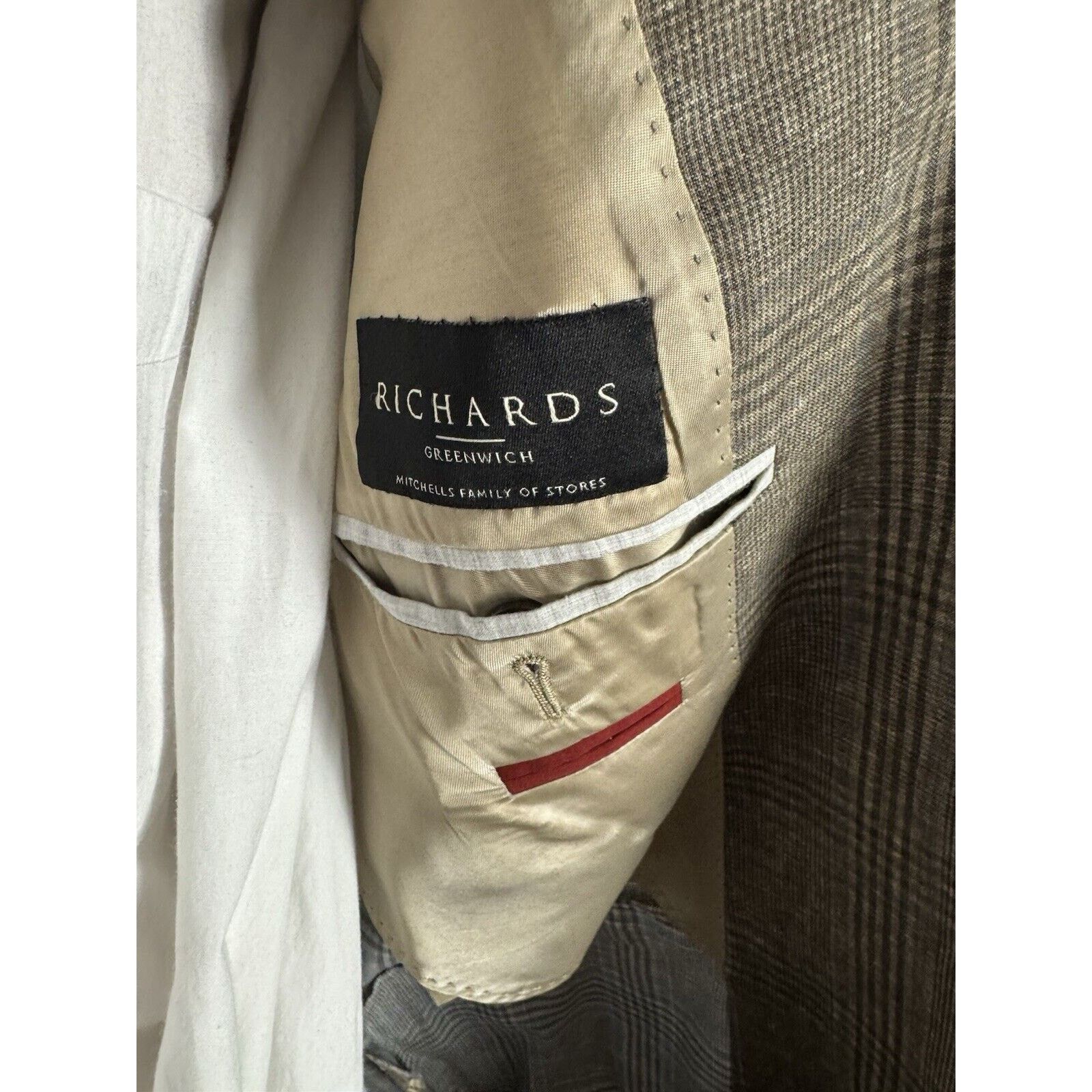 Brunello Cucinelli Brunello Cucinelli Prince Of Wales Taupe Sportcoat IT 54/ 44 Size 44R - 10 Thumbnail
