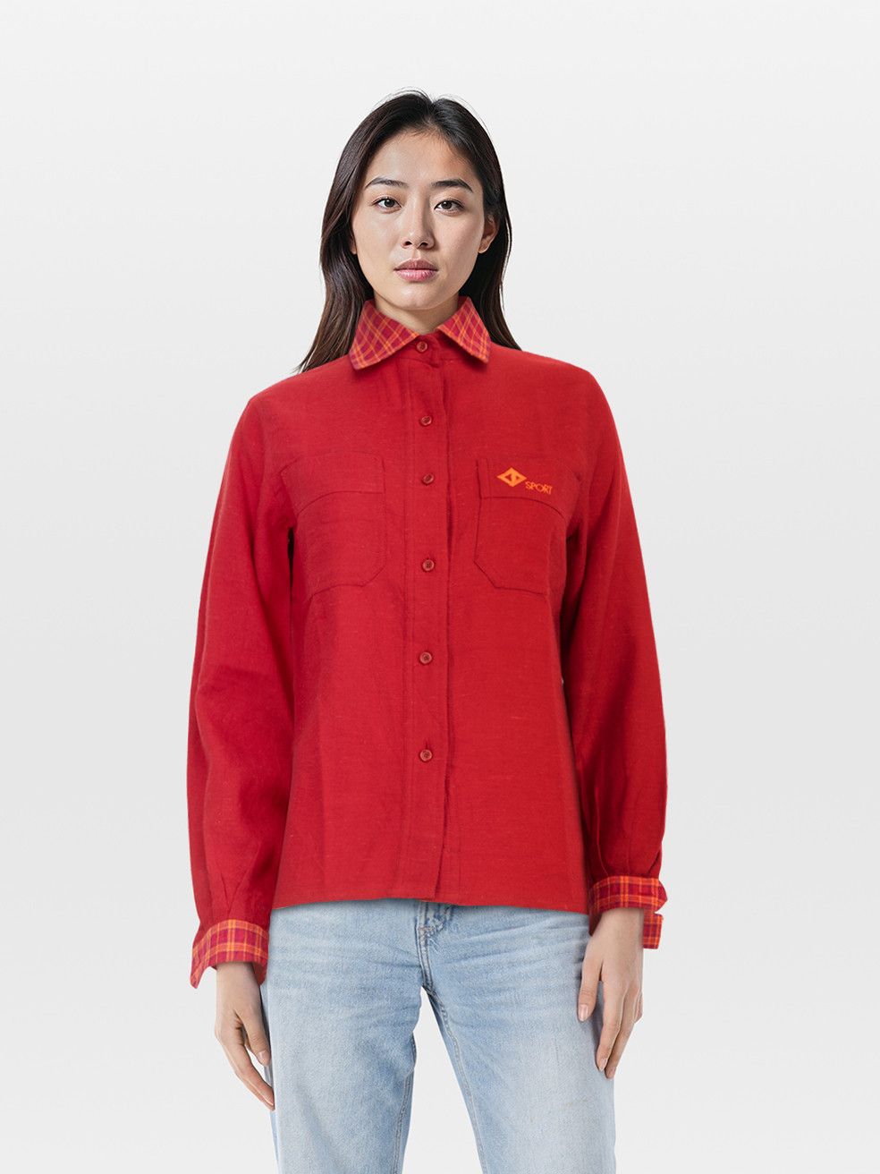 Dior Red Check Collar Long Sleeve Shirt Size S / US 4 / IT 40 - 1 Thumbnail