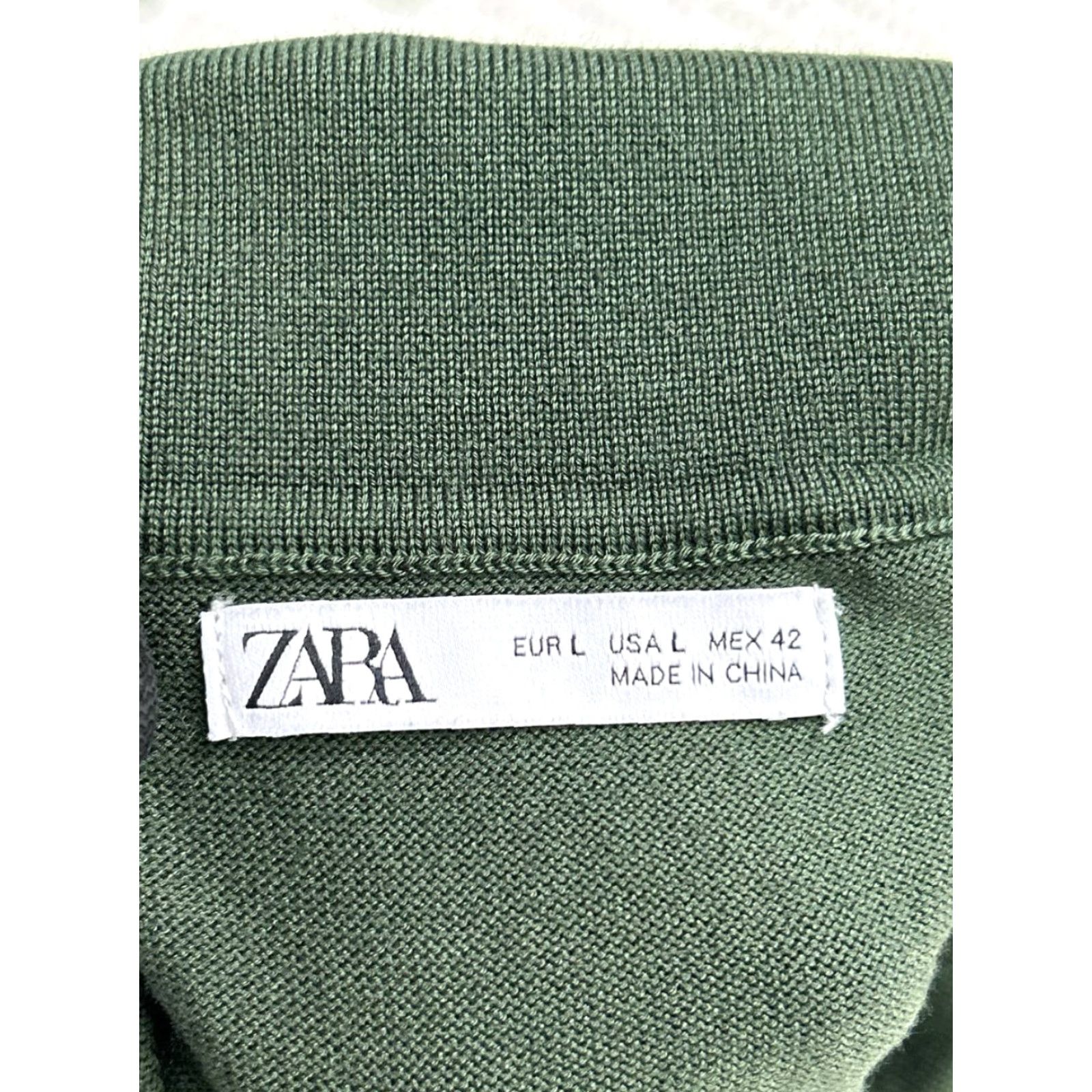 Zara Zara Shirt Mens Large Green Knit Button-Up Casual Workwear Modern Classic Preppy Size US L / EU 52-54 / 3 - 6 Thumbnail