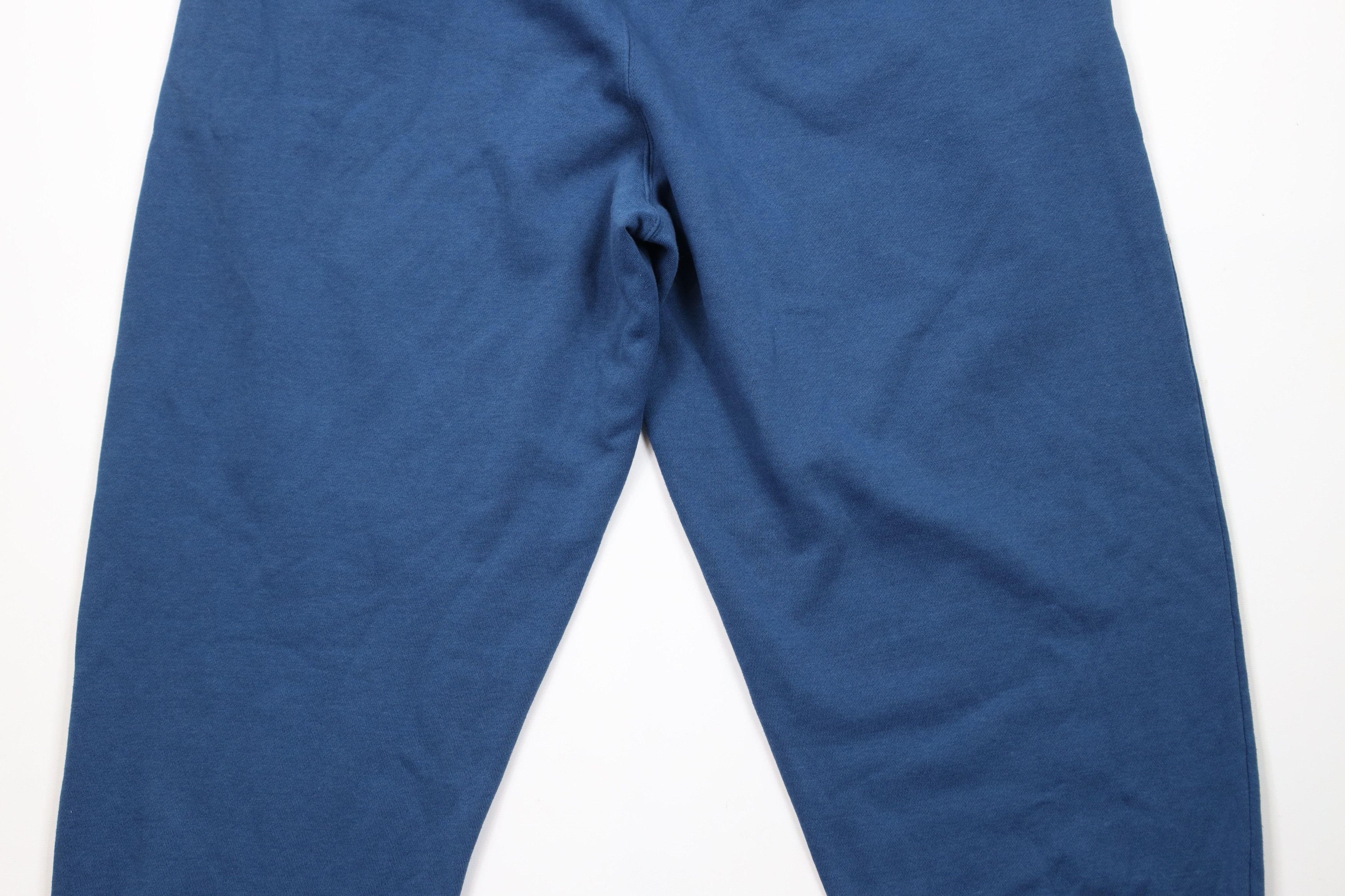 Vintage Vintage 90s Streetwear Blank Cuffed Sweatpants Joggers Blue Size US 36 / EU 52 - 8 Thumbnail